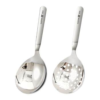 304 stainless steel split-din spoon household rice spoon soup spoon colander hotel special public spoon golden large size