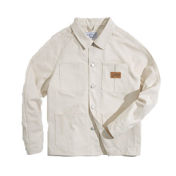 Madden Workwear French Retro Hunting Suit Casual White Denim Jacket Shirt Slim Top Japanese Jacket Men's Fashion