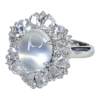 Ice chalcedony ring set with silver agate earrings