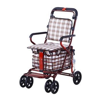 Elderly people's trolley, elderly scooter, foldable shopping cart, four-wheeled large armrests for grocery shopping, reinforced trolley
