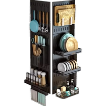 Kitchen hook without punching corner plate hole plate storage rack spatula spoon hanging rack stainless steel wall-mounted storage