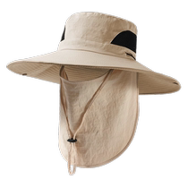 Sun protection hat mens fishing hat summer fisherman hat outdoor mountaineering sun hat face covering anti-UV sun hat