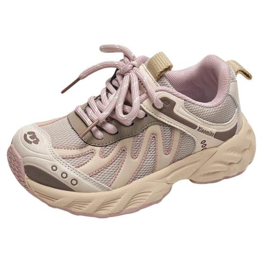 小米步女童运动鞋2025秋冬新款跑步鞋儿童加绒老爹鞋二棉男童鞋子