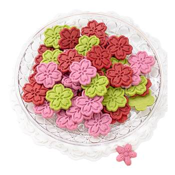 Colorful mixed biscuits and cake decorations