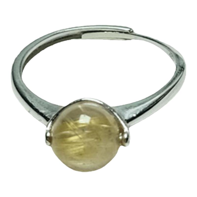 Natural blonde crystal open ring yellow hair crystal ring