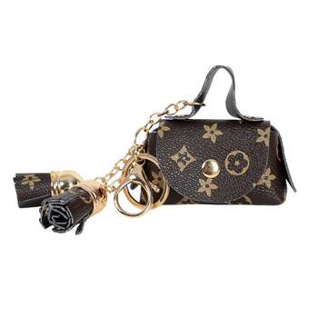 Mini leather small bag coin wallet headphone storage bag