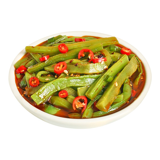 Las deliciosas verduras Wagong están listas para comer, picantes y crujientes.