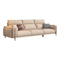 Pashaman cotton and linen fabric sofa small apartment living room Italian minimalist log style high back straight sofa for three people