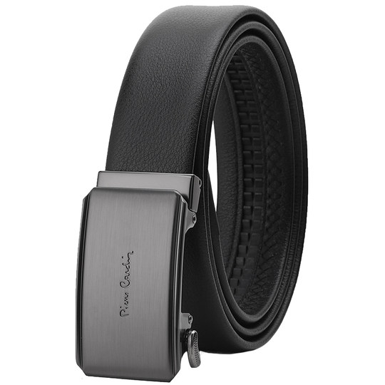 皮尔卡丹皮带男真皮腰带新款礼物商务男士正品本命年牛皮红裤带