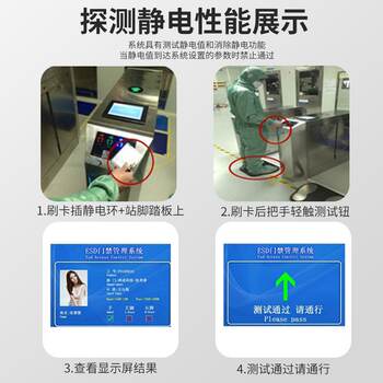 Esd static test wing gate anti-static access control attendance detection system measures electrostatic release of static wing gate machine