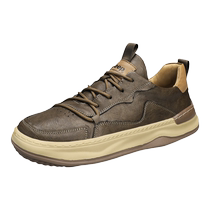 Jeep mens shoes spring 2024 new sports leather shoes mens retro British mens sneakers spring and autumn casual shoes