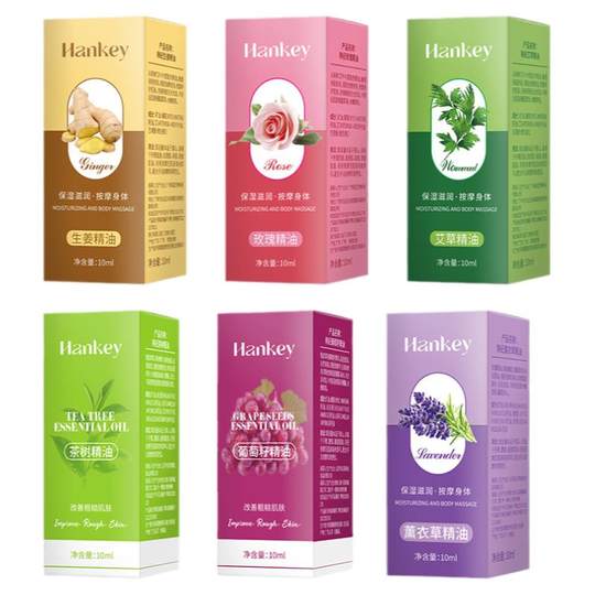 Эфирное масло для массажа тела Хан Цзи, 10 мл, полынь, роза, имбирь, чайное дерево, лаванда, успокаивающее спа для кожи