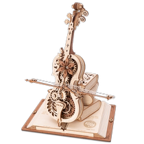 Ruoke secret cello music box music box building blocks diy handmade wooden birthday Valentines Day gift for men and women