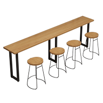 Convenience store supermarket iron solid wood high table milk tea shop coffee shop bar bar table and chair combination 1213