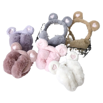 23 New Winter Warm Earmuffs for Women Cute Bear Ears Foldable Coldproof Student Ear Warmer Cartoon Ear Bags