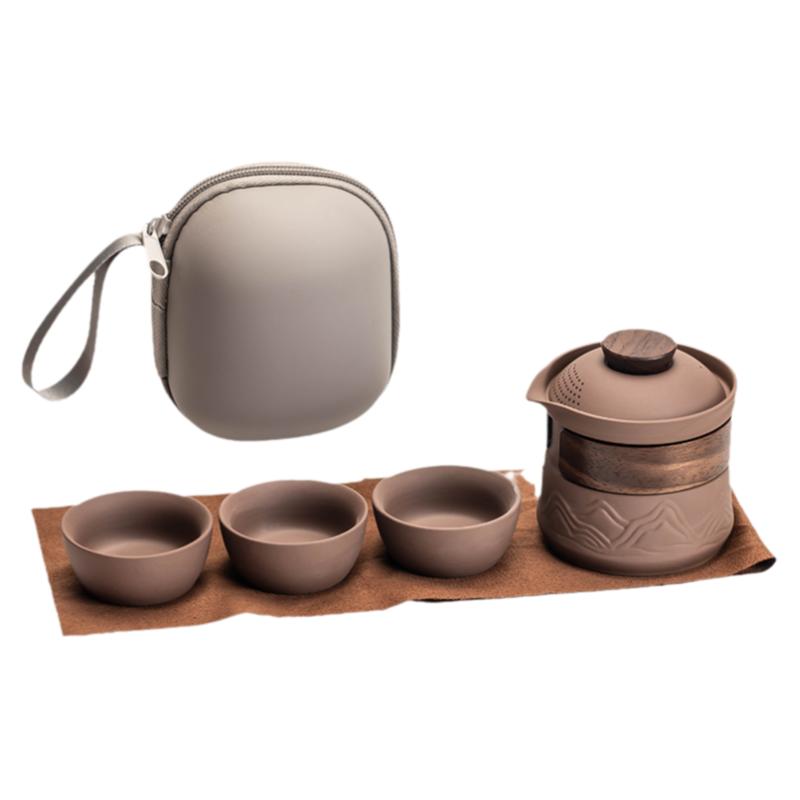 Jiangxu portable purple clay travel tea set for making tea with you