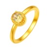 Saturday blessing gold inlaid zircon ring for women