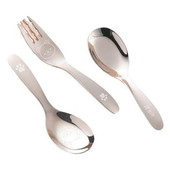 Chinese style children's meal spoon antibacterial 316 baby spoon