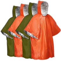 Outdoor camping portable PE aluminum film thermal blanket emergency weatherproof raincoat emergency waterproof poncho reusable first aid