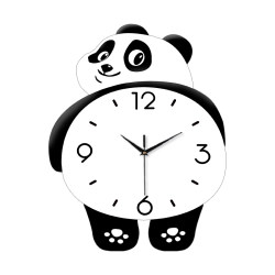Cute Internet Celebrity Panda Clock, No-Drill Wall Clock for Living Room, New Stylish Home Wall-Mounted Creative Decorative Clock