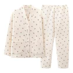 Air cotton confinement clothing autumn and winter postpartum cotton October 11 breastfeeding pregnant women's pajamas female spring and autumn maternity