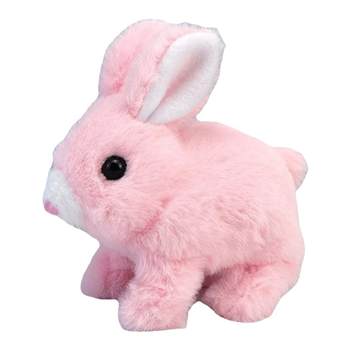 Simulated plush electric white rabbit toy to coax babies