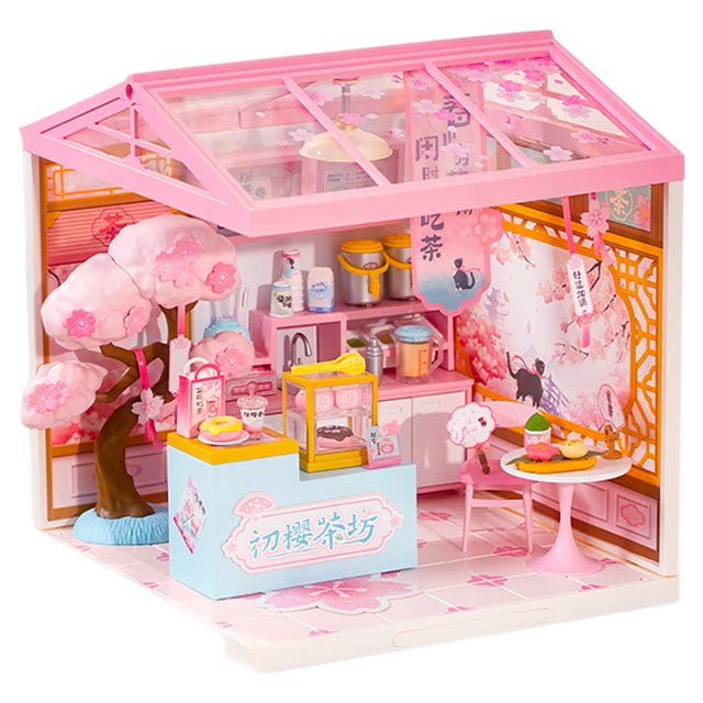 Jiumu Ruolai Super World Chuying Teahouse assembled cabin building house model as a birthday gift for girlfriend