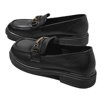 Zhuo Shini black small leather shoes for women 2024 new summer thick-soled loafers British style with skirts and one-on-one shoes