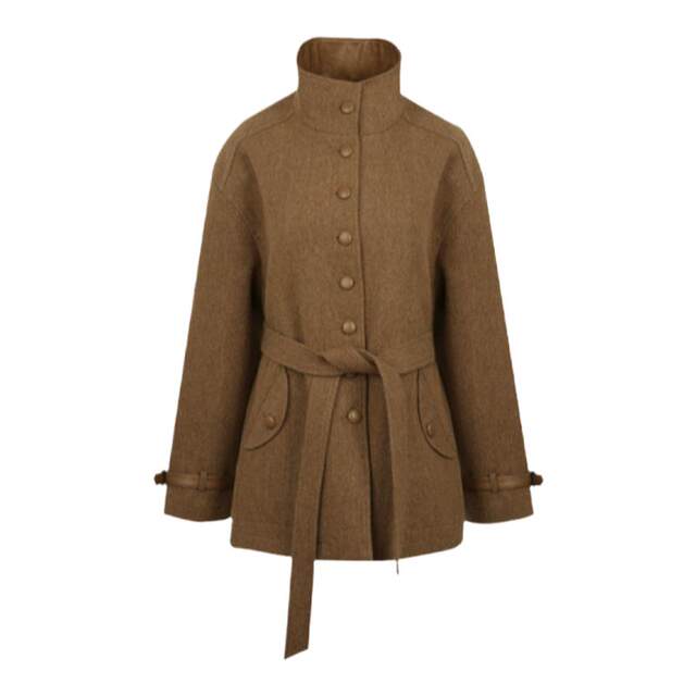 Solighter full wool stand collar short wool jacket