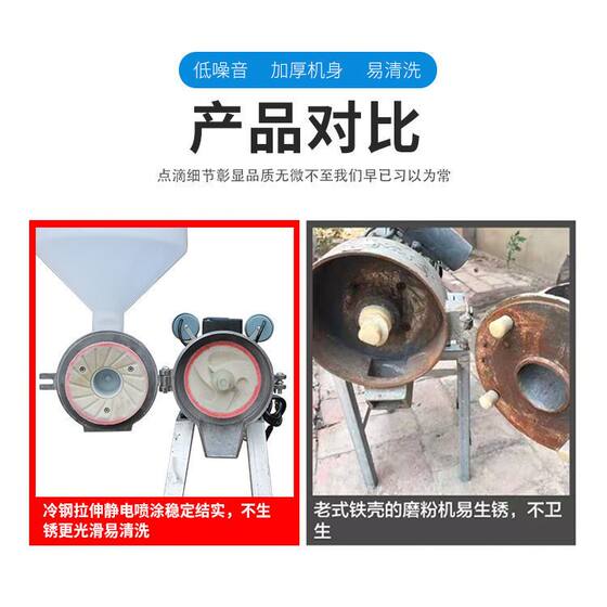 Dry and Wet Dual-Use Grinder for Home and Commercial Use, Multifunctional Soy Milk Maker, Rice Milk Maker, High-Power Electric Stone Grinder