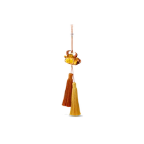 (Self-operated) Swarovski festive atmosphere orange red pendant pendant as a gift