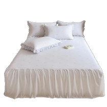 Class A summer ice silk mat three-piece set princess style bed skirt 2024 new air-conditioned soft mat foldable machine washable 3