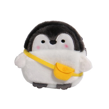 Cute plush cloth little penguin coin purse girl's small purse pendant cartoon mini zipper coin card bag for couples