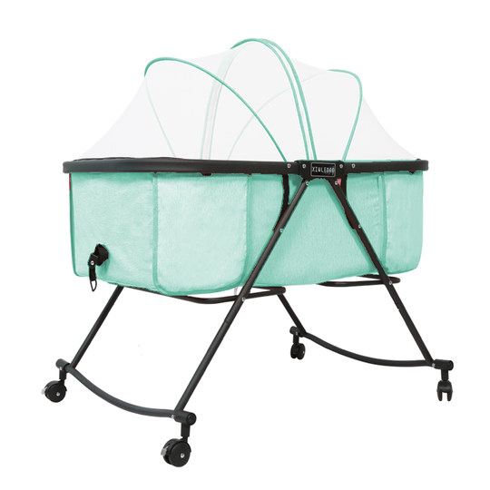 婴儿床可移动便携式宝宝床多功能可折叠床新生儿小床摇篮床带滚轮