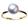 Japan Akoya seawater pearl ring for women 18K gold single bead simple classic high quality flower beads with strong light