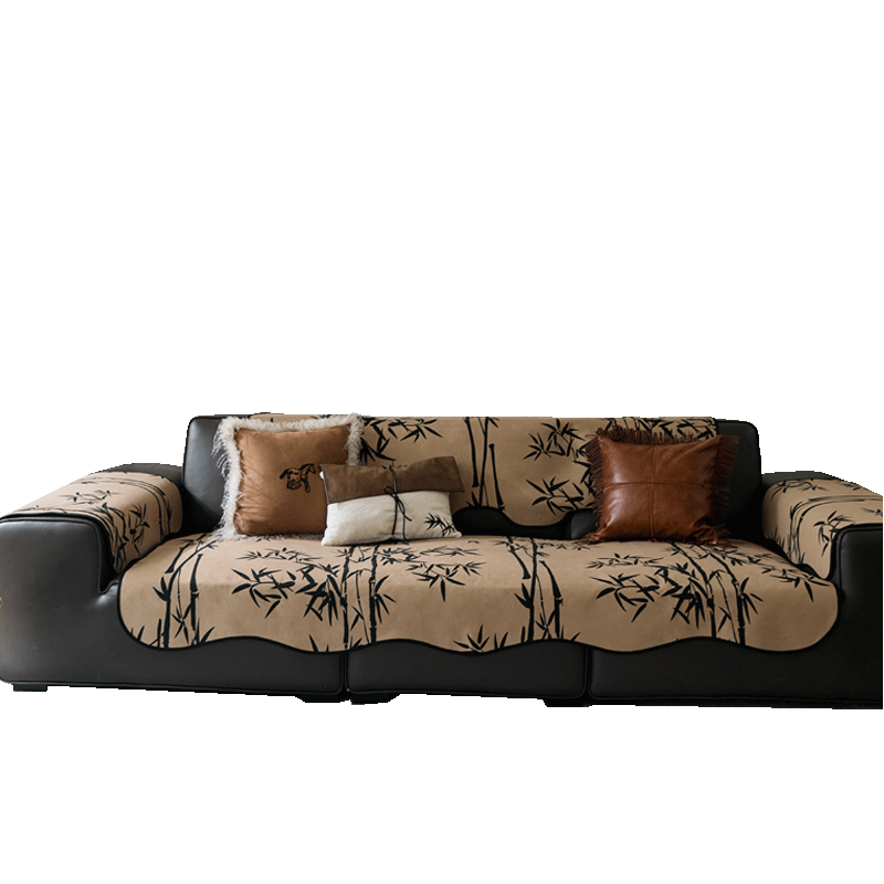 
Crayon Chinese classical sofa cushion cashmere chao delicate bamboo shadow new Chinese high-end four-season sofa cover