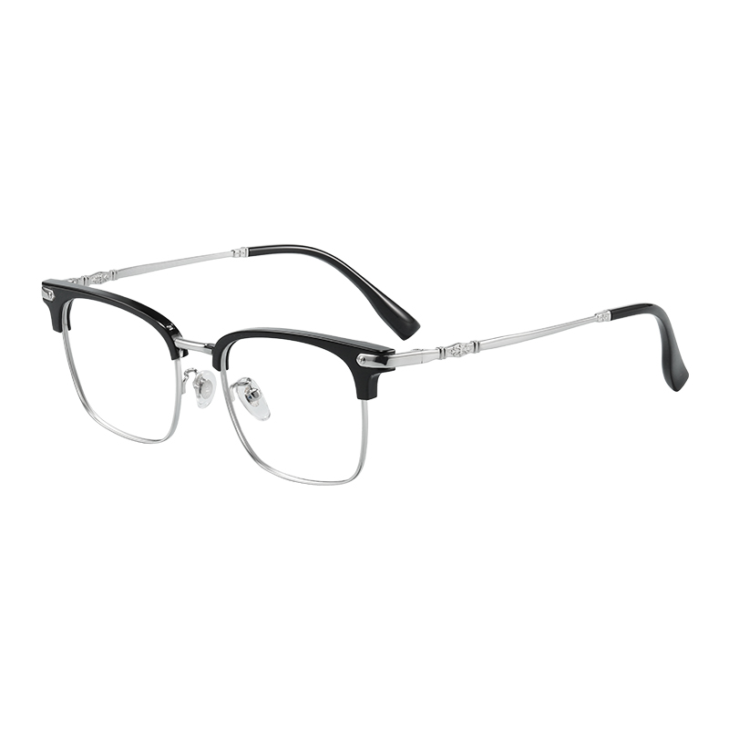 Men's fashionable eyebrow frame with optional titanium alloy temples