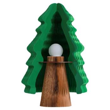 Eighteen paper folded illuminated new year decoration christmas tree