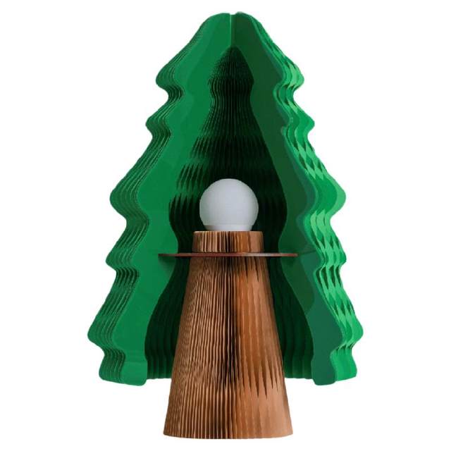 Eighteen paper folded illuminated New Year decoration Christmas tree