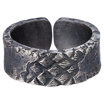 Hidden dragon i original handmade ring men's retro distressed dragon scale pattern open ring domineering personalized index finger ring