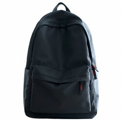Nr Black Simple Versatile Backpack Men's School Bag Junior High School Girls Lightweight Travel Mountaineering Bag Solid Color Backpack