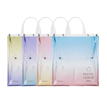 (Self-operated) (2022 new product) Japan kokuyo KOKUYO transparent handbag light color cookie clear sky series PVC canvas bag tote bag shoulder bag