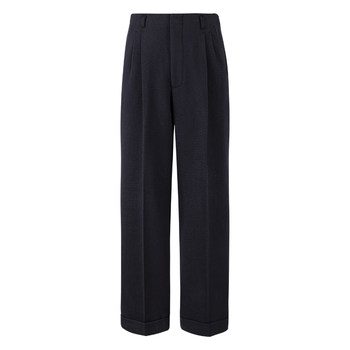 Cultum wool hollywood double pleated straight trousers