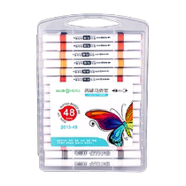 ()Hero acrylic marker double-headed 48-color paper-proof and stackable childrens soft-head waterproof and quick-drying