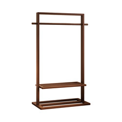 Solid Wood Floor-Standing Clothes Rack for Bedroom Storage, New Chinese-Style Standing Coat Rack, Home Clothing Storage Rack for Indoor Use