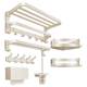 Creamy air-free punched space aluminum double folding towel rack