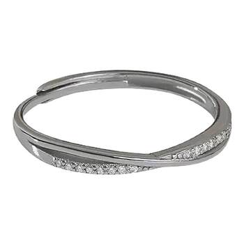 S925 sterling silver line diamond ring women's niche design high-end fashion index finger ring 2026 new trend