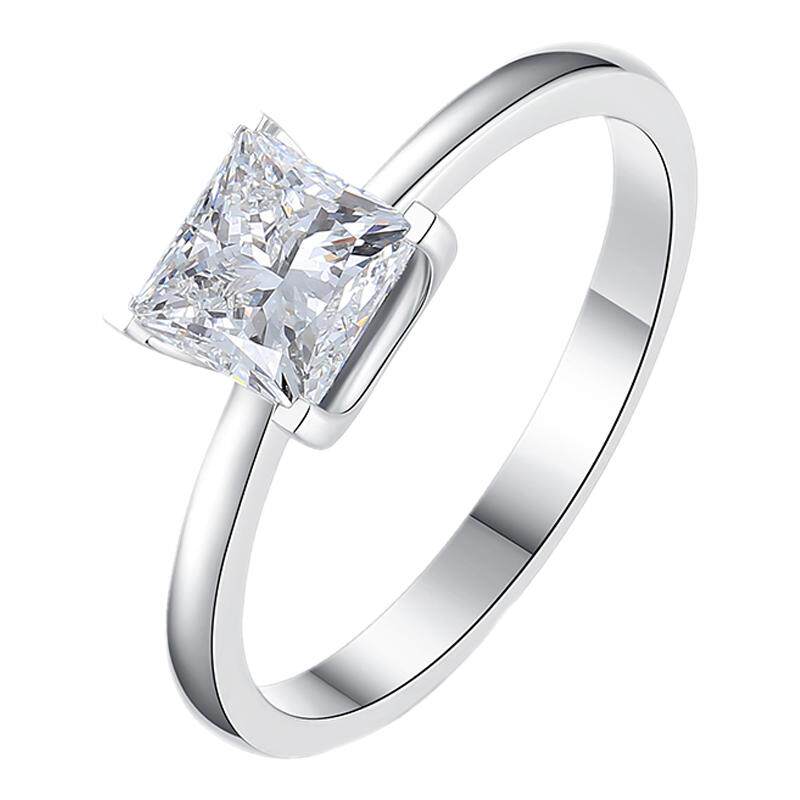 TopMiya 18K gold princess cut diamond wedding ring cultured diamond