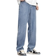JEEP吉普夏季男士宽松牛仔裤2024新款直筒男薄款痞帅潮牌阔腿长裤