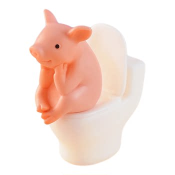 Creative vinyl toilet pig cute desktop ornament poofing asleep same style toilet doll car decoration
